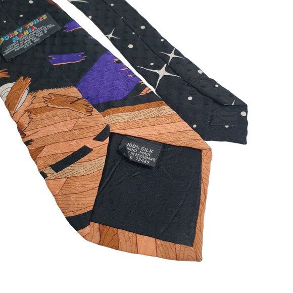 Looney Tunes Taz Basketball Necktie 100% Silk Warner Bros 1996 Vintage Movie - Picture 5 of 5